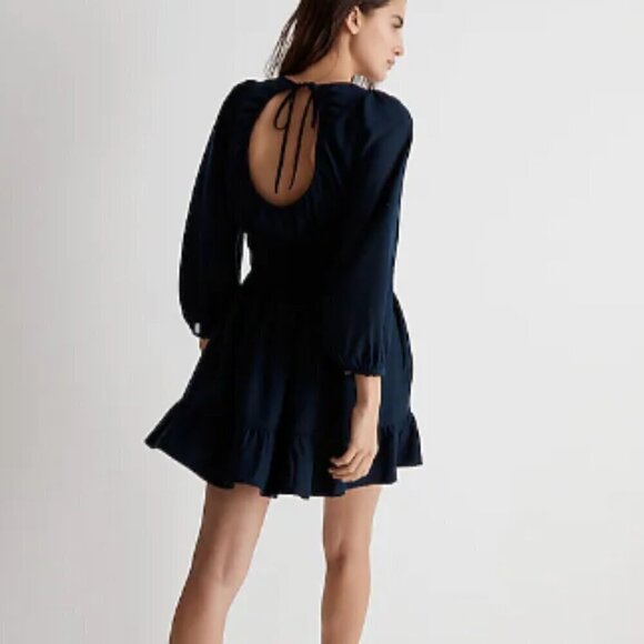 Madewell Sophia Open-Back Mini Dress in Deep Indigo sz XS - Picture 2 of 5